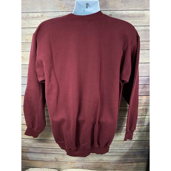 Vintage Hockey Outlet Sweater Adult Size Large Red'ish Purple Long Sleeve 90's - Picture 2 of 12